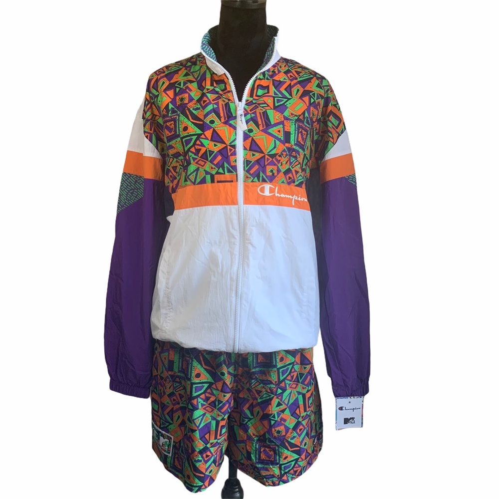 NWT Champion x MTV Colorblock Windbreaker Set